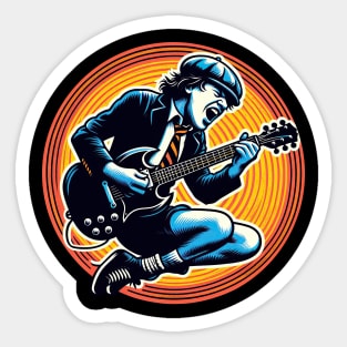 tshirt mug, sticker, print,  Band Angus Young Australian AC/DC Sticker